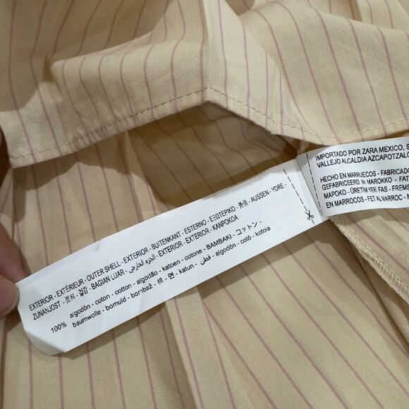 Zara‎ Sweetheart Pleated Sleeveless Babydoll Pinstripe Crop Top Size Large NWT - Picture 6 of 9